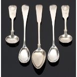 A Pair of Victorian Scottish Silver Mustard Spoons, John Murray or John Muir, Glasgow 1855, Old