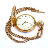 A 9ct Gold Full Hunter Keyless Pocket Watch, 1920, lever movement signed Nirvana International and