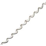 A Silver Necklace, by Georg Jensen, of linked curved forms, numbered 276, length 46cm The necklace