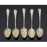 Two Pairs of George III Silver 'Berry Spoons', Richard Crossley & George Smith IV, London 1808,