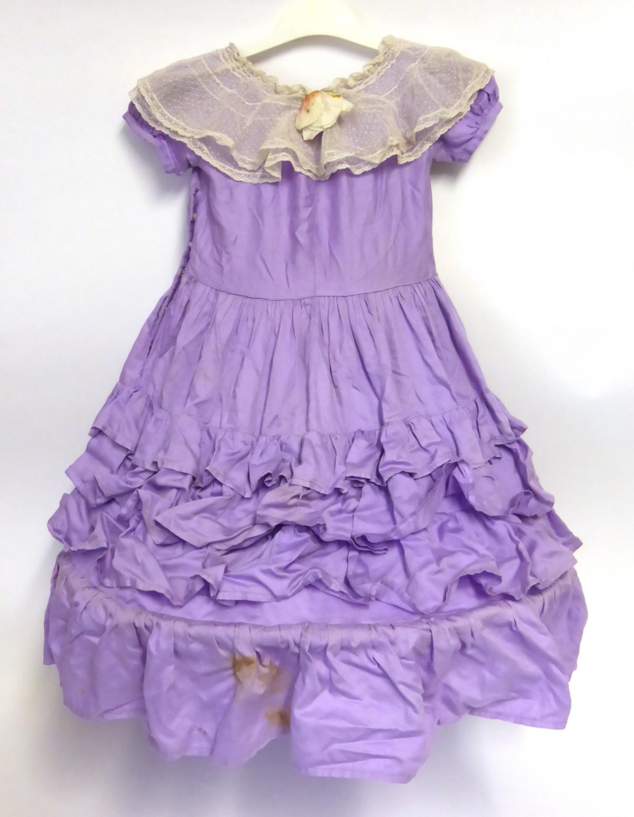 Young Girls 'Little Bo Peep' Fancy Dress Costume comprising a lavender cotton short sleeved dress - Image 2 of 3