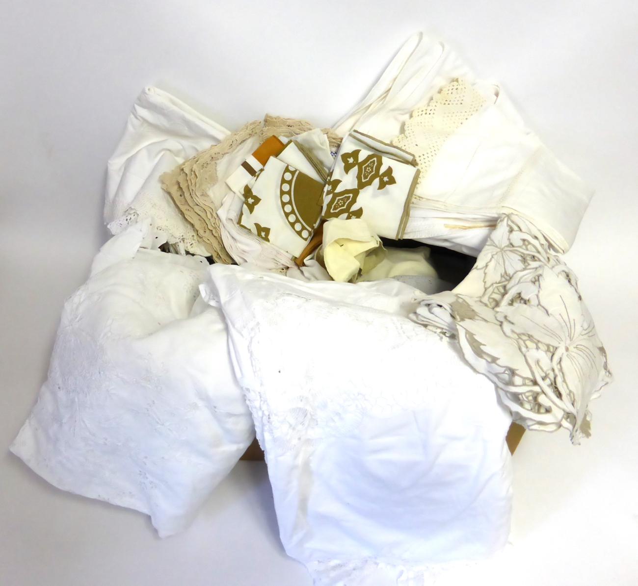 A Collection of White Linen, Costume Accessories, Lace including table linen, child's pinafore - Image 2 of 3