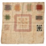 Late 18th Century Unfinished Darning Sampler initialled to the centre 'CRB' 'RWK' '1793', using