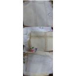 Assorted White Linen and Embroidered Textiles including crochet trimmed linen etc (three boxes)