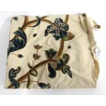Part 18th Century Crewelwork  Wool Appliques partially restored and restitched onto a modern