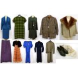 Assorted Circa 1950s and Later Costume including a pink evening dress of parachute silk with