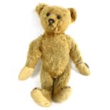 Early 20th Century Steiff Teddy Bear, with button to right ear, black boot button eyes, stitched