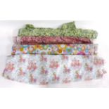 Four Lengths of Liberty Tana Lawn including wild flowers Mitsi Green and Blue, 140cm wide by