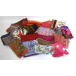 Eighteen Assorted Silk and Other Scarves including Liberty, Jacqmar, Richard Allen and Jaeger etc