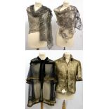 Circa 1930s Gold Lame Evening Jacket with quilted collar, two covered buttons to the waist band,