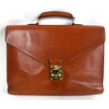 Louis Vuitton Briefcase/Document Bag in tan textured leather with leather carrying handle, gilt