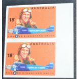 Australia. 1978 Early Australian Aviators 18c Kingsford Smith. Imperf, vertical marginal pair