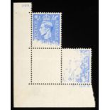 Great Britain. 1941 2 1/2d corner unmounted control (222) corner block of three. Showing a