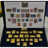 Treasures from The Royal Collection, sterling silver, gold plated stamp set, each identical in