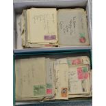 India. A shoe box housing a quantity of commercial mail, some registered and to the same addressee