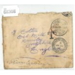 Cape of Good Hope. 22 Jan 1900 distressed, stampless cover to England, bearing Ja 22/00 FPO CDS with