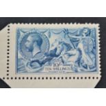 Great Britain. 1915 10s Sea horse corner, lightly hinged