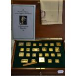1977 Queen's Jubilee. A collection of gold plated sterling silver stamp replicas (25), each