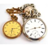 Silver pocket watch and Waltham pocket watch