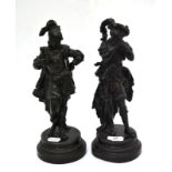 A pair of spelter figures