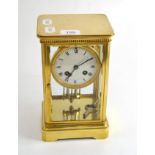 French striking four glass mantel clock