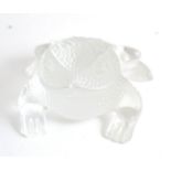 A Lalique glass toad