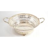 A George V silver basket with pierced sides, Walker & Hall, Sheffield 1917