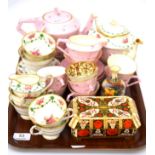 Shelly print tea set, Paragon part set, Hadleys Worcester vase, box etc