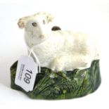 A pearlware figure of a ewe and lamb