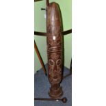 An ethnographic carved figure and a knobkerrie (2)