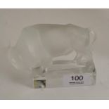 A Lalique glass bison