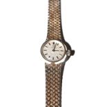 A lady's Omega wristwatch with 9ct white gold strap