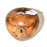 Turned wood apple shaped tea caddy