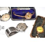 Two ladies cased wristwatches, Rotary wristwatch and a Talis wristwatch (4)