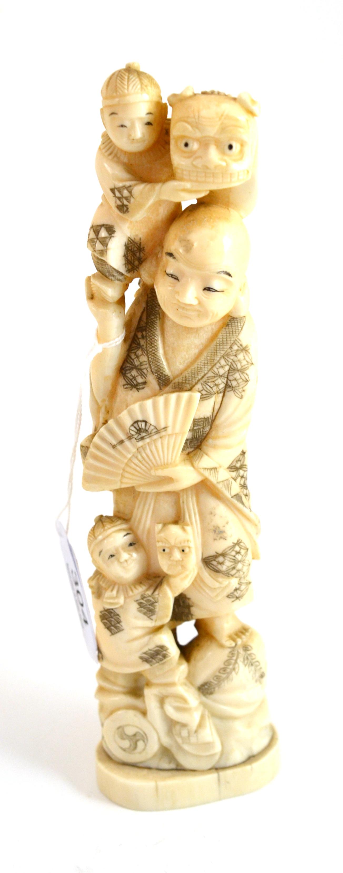 A late 19th century Japanese marine ivory okimono, 22cm high