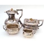 Early 20th century four piece silver tea service