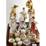A tray ceramics including Beswick Beatrix Potter figures, Lladro, Waterford crystal clock, Halcyon