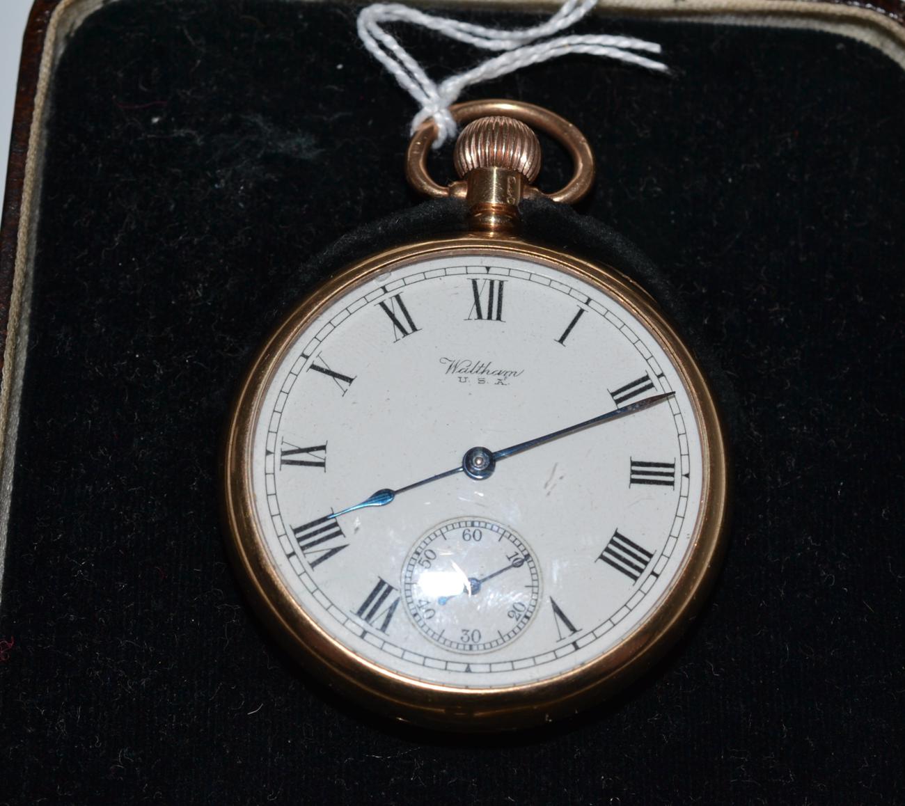Waltham 9ct gold pocket watch