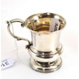 A George III Scottish silver thistle cup, Adam Elder and WJ, Edinburgh 1829, with a scroll handle