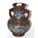 A Chinese cloisonne vase, 32cm high