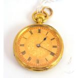 A lady's 18ct gold fob watch