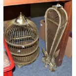 Brass bird cage and brass screen