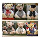 Six Harrods collectable Annual bears in original boxes 2007-2009, 2012-2014