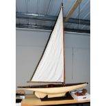 Large Pond Yacht ''The Rattler'' constructed in wood with stainless steel fitting, with mast,