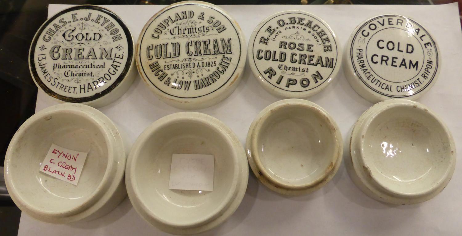 Twenty One Black & White Transfer Printed Cold Cream Pot Lids, includes a quantity of Harrogate - Image 4 of 7