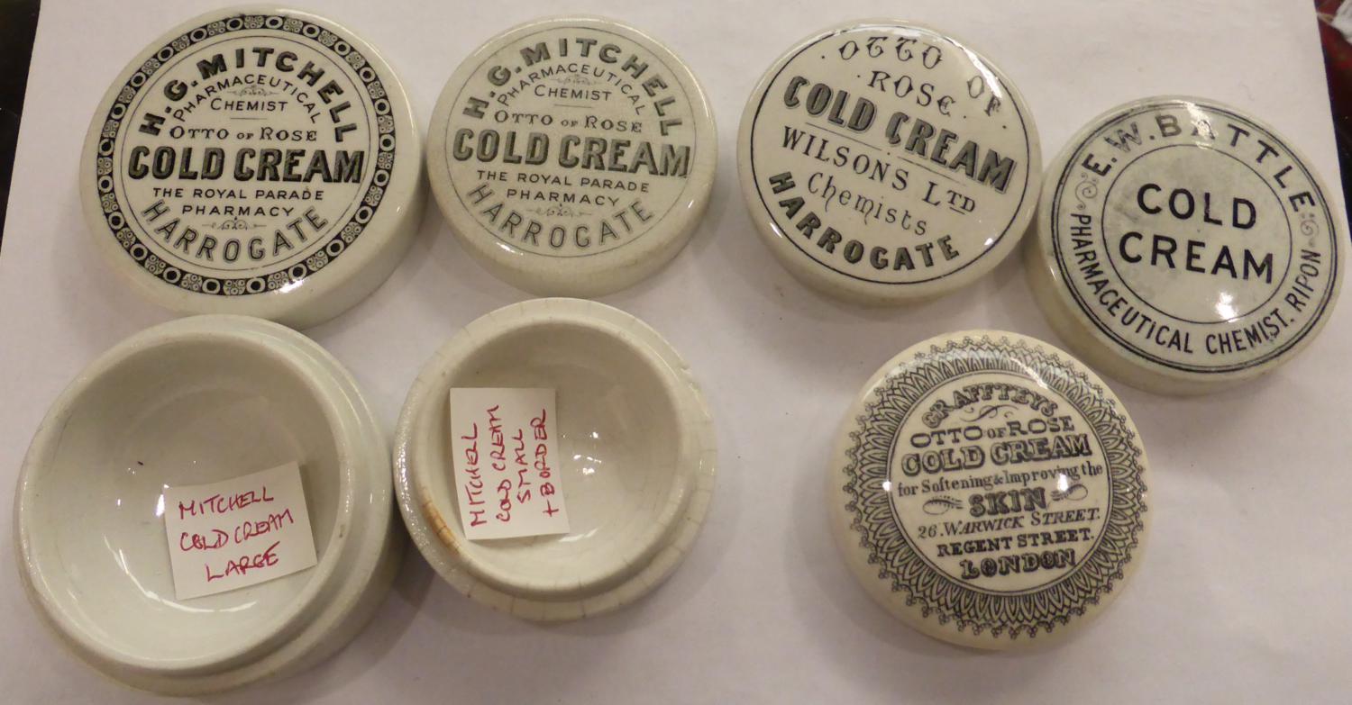 Twenty One Black & White Transfer Printed Cold Cream Pot Lids, includes a quantity of Harrogate - Image 6 of 7