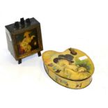 Huntley & Palmer Biscuit Tins (i) Easel with pictures front and back (ii) Pallet (both G-F) (2)