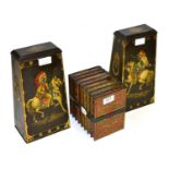 Victory V Storage Tins with sloped sides depicting horse riders  (both G) together with a