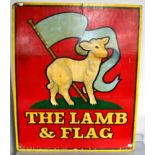 The Lamb And Flag Pub Sign By Prosser two sides 42x51'', 107x130cm (some damage mainly to edges)