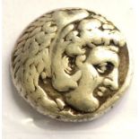 Silver Tetradrachm of Alexander the Great, lifetime issue, Babylon Mint circa 325BC; obv. head of